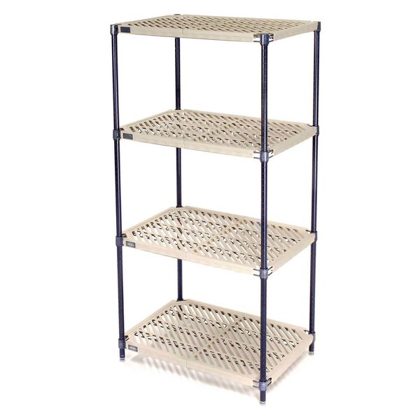 Nexel Vented Plastic Shelving, Nexelon Finish, 30x18x74 PM18307N